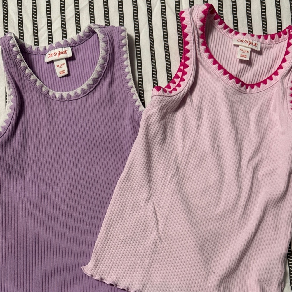 Cat & Jack Kids' Lavender and Light Pink Tank Tops